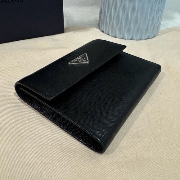 NEW PRADA Saffiano Leather Trifold Wallet - Picture 12 of 16